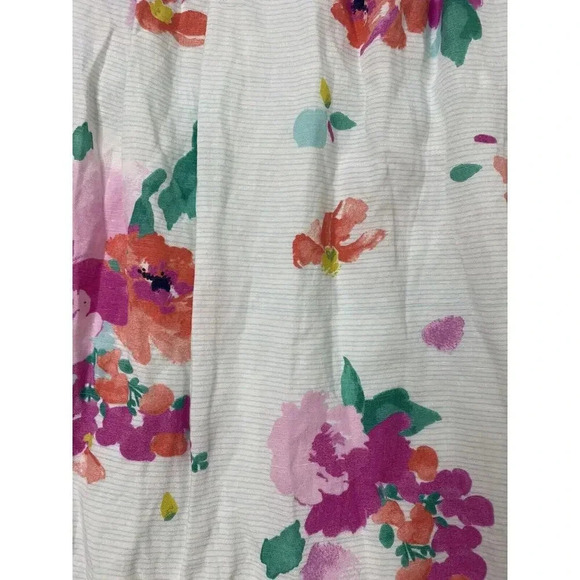 Joules Zoey Sleeveless Midi Dress Aqua Stripe Multicolor Floral Size US 6 - Picture 4 of 9